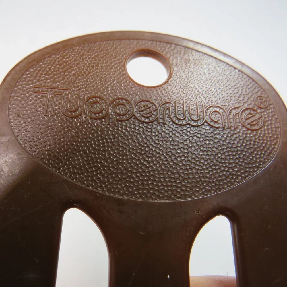 RARE Vintage 70s Tupperware Jumbo Paper Clip - Chocolate Brown Retro Office